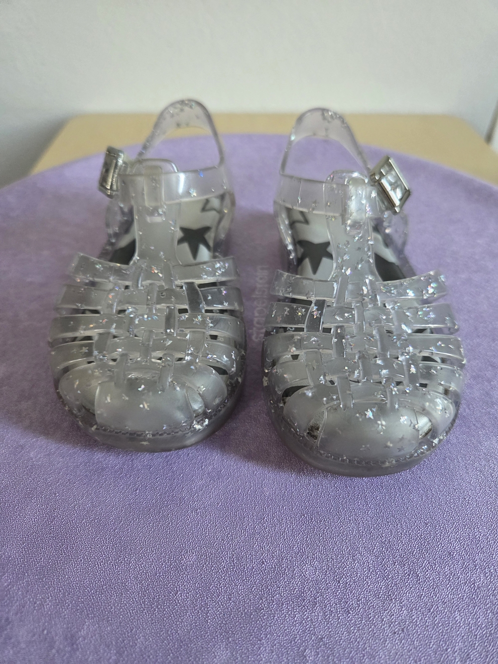Mini Melissa Clear Glitter Jelly Sandals-Possession